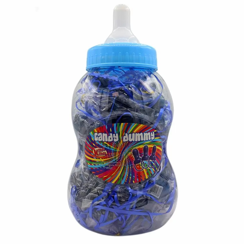 30 x Blue Candy Dummies Lollies Kandy Kandy 60g In Blue Baby Bottle Jar